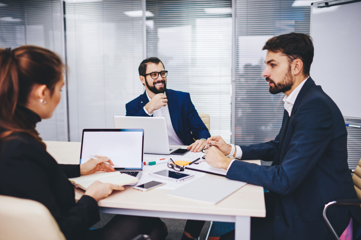 three businesspeople in