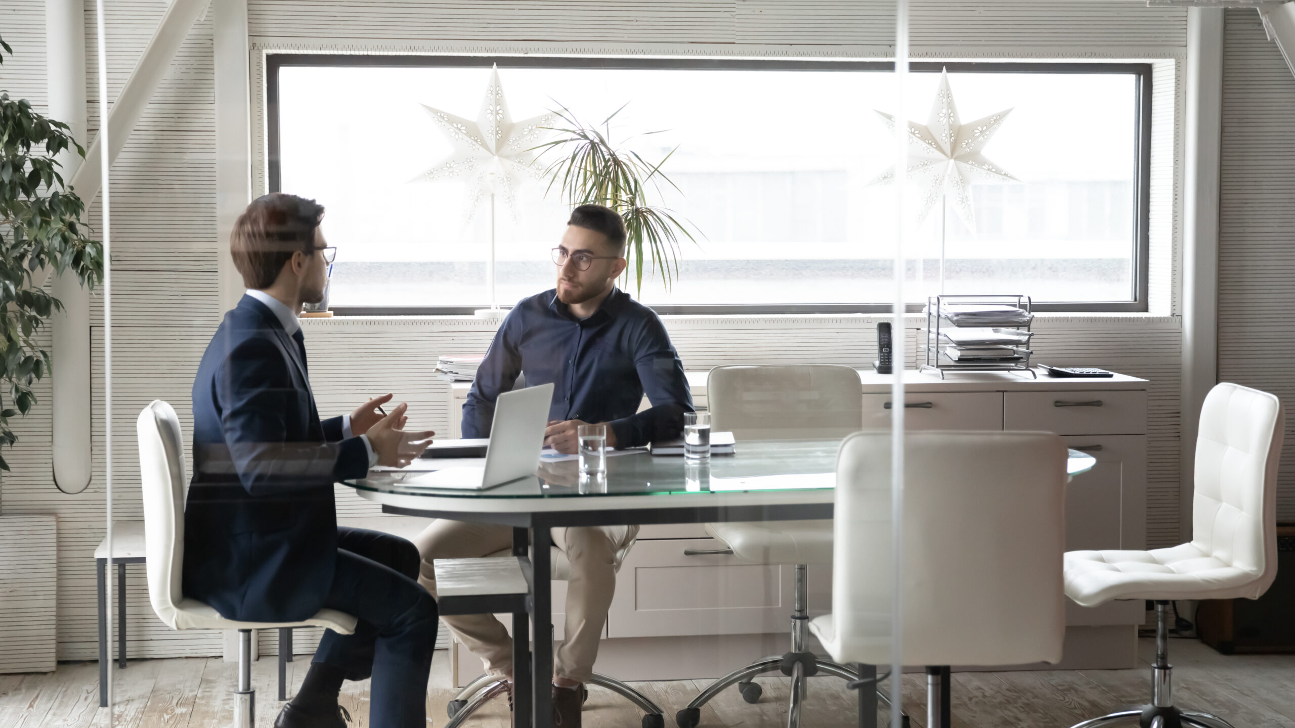 businessman negotiating with